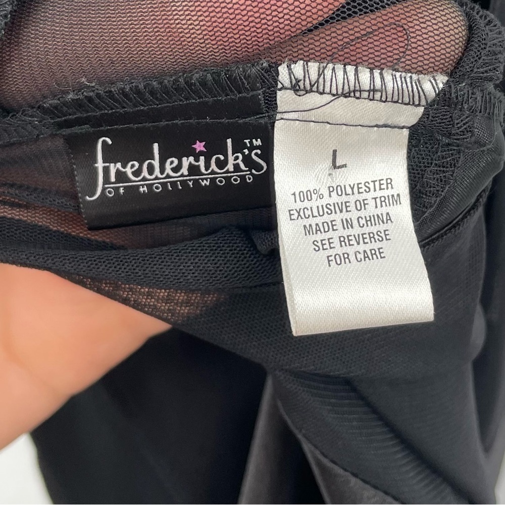 Fredericks of Hollywood Black Satin Maxi Nightgown with Rhinestone Back - Picture 11 of 12